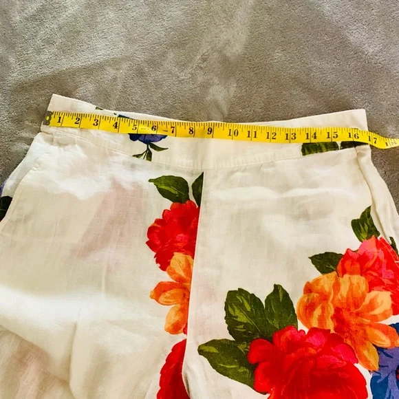 Joie White Wide Leg Pants with Floral Design - Picture 5 of 7